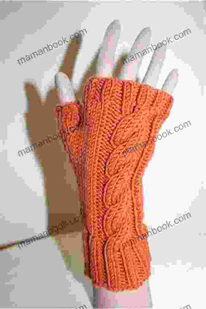 A Pair Of Ladies Fingerless Gloves Knitted With A Cable Pattern Knitting Pattern KP448 Ladies Fingerless Gloves